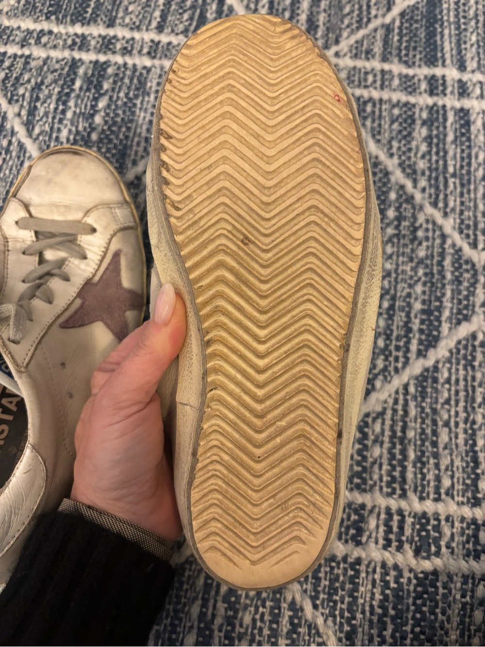 Golden Goose Superstar GGDB low top distressed sneakers with purple stars - Picture 13 of 15
